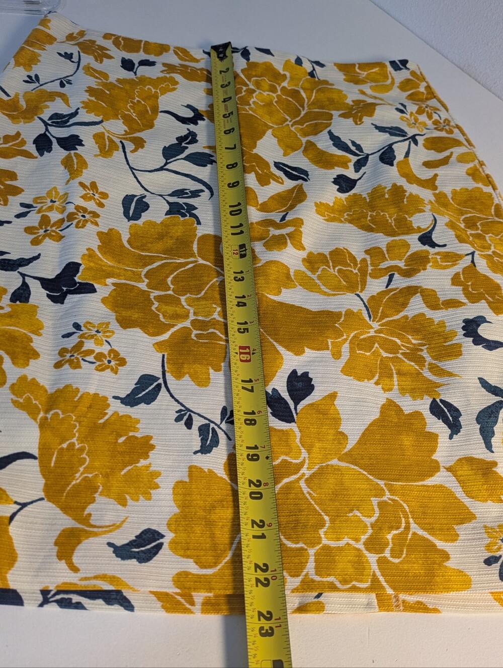 Ann Taylor Floral Cotton Mini Pencil Skirt Yellow White Business Sizw 10 New - Picture 7 of 9